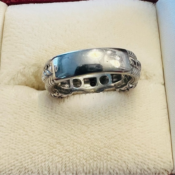 Judith Ripka 925 Sterling Silver CZ Braided Rope Band Ring Size 7 Designer - Picture 4 of 6